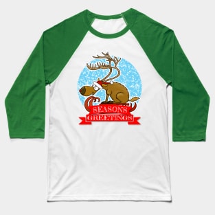 Reindeer Seasons Greetings Baseball T-Shirt